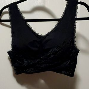 Lace-wrap padded bra